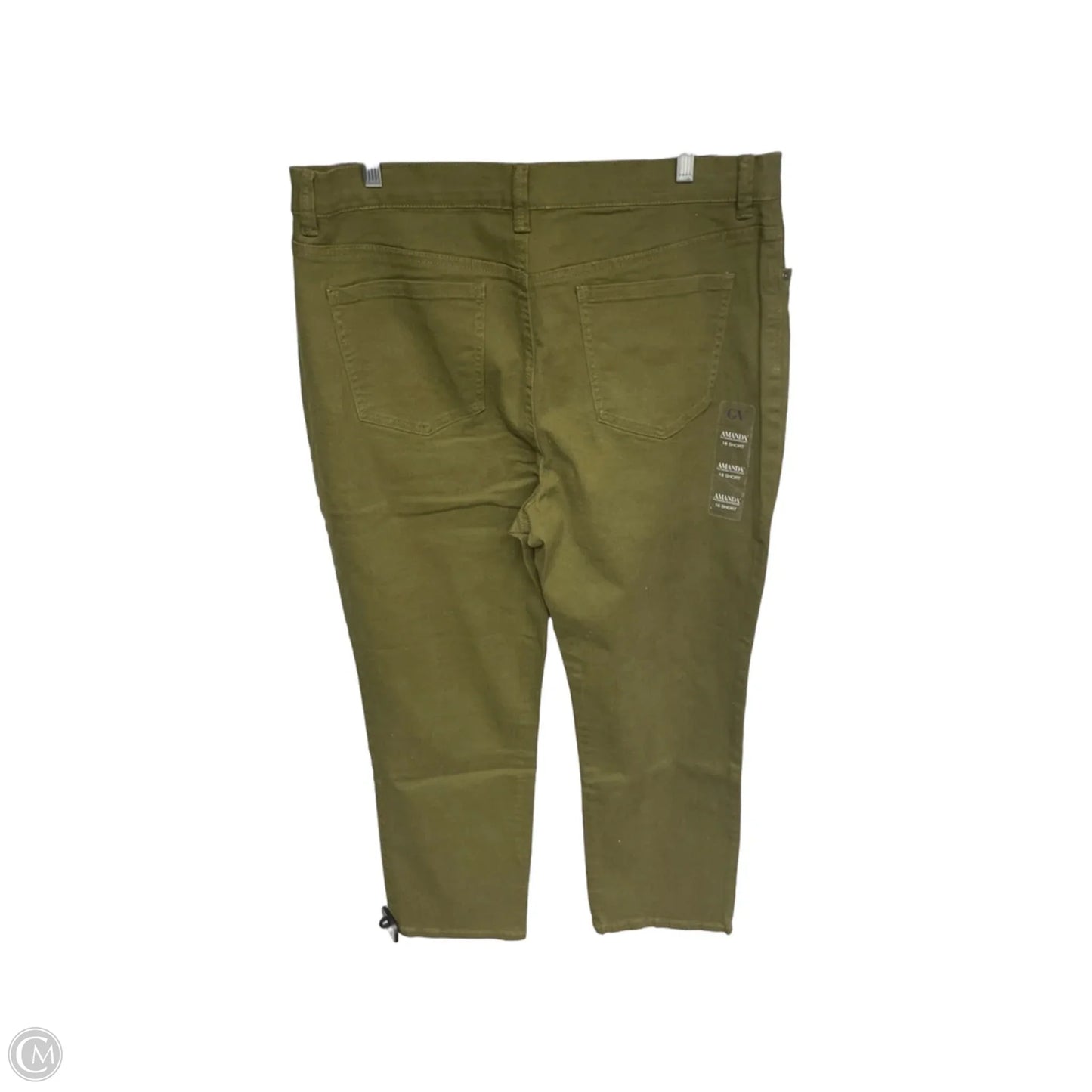 Jeans Straight By Gloria Vanderbilt In Green Denim, Size: 18