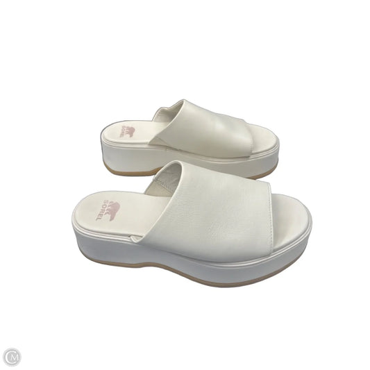 Sandals Heels Wedge By Sorel In Cream, Size: 9.5