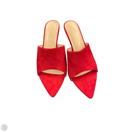 Shoes Heels Kitten By Clothes Mentor In Red, Size: 10