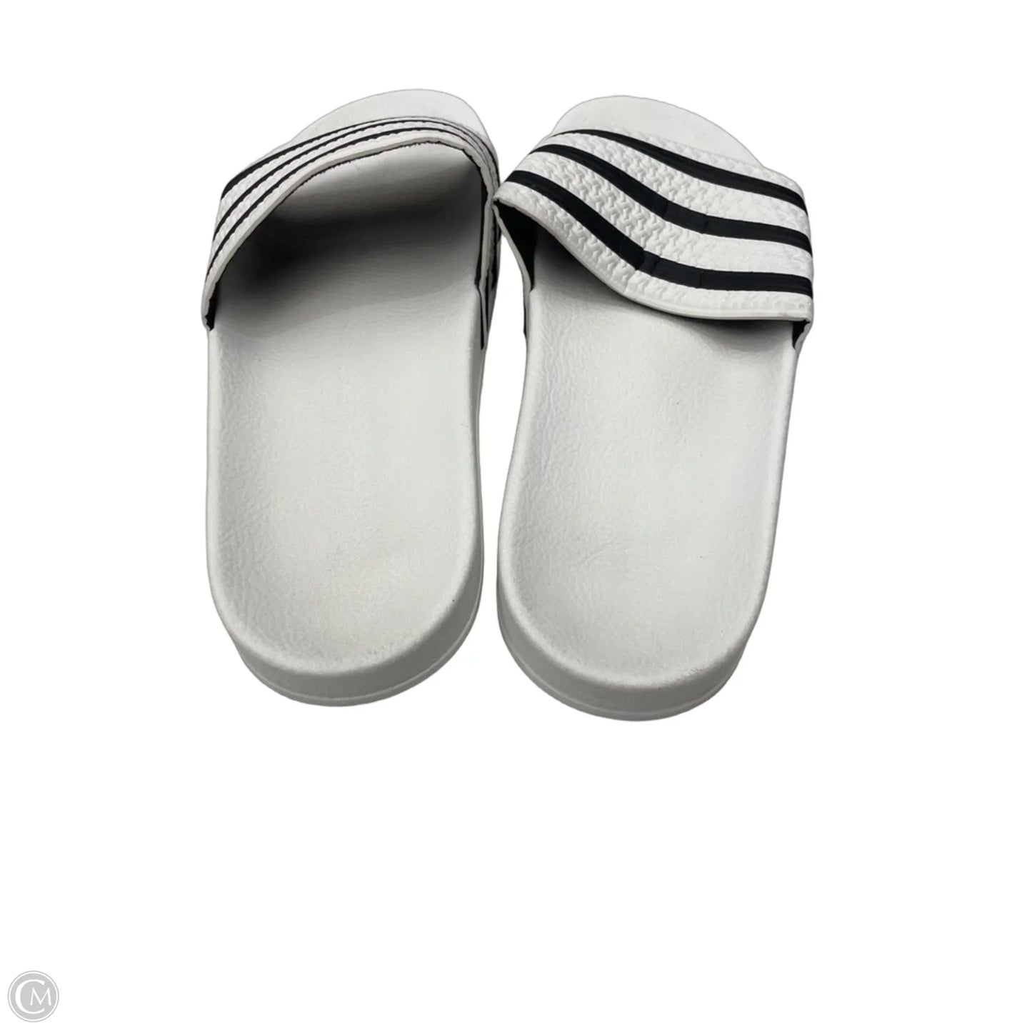 Sandals Flats By Adidas In Black & White, Size: 9