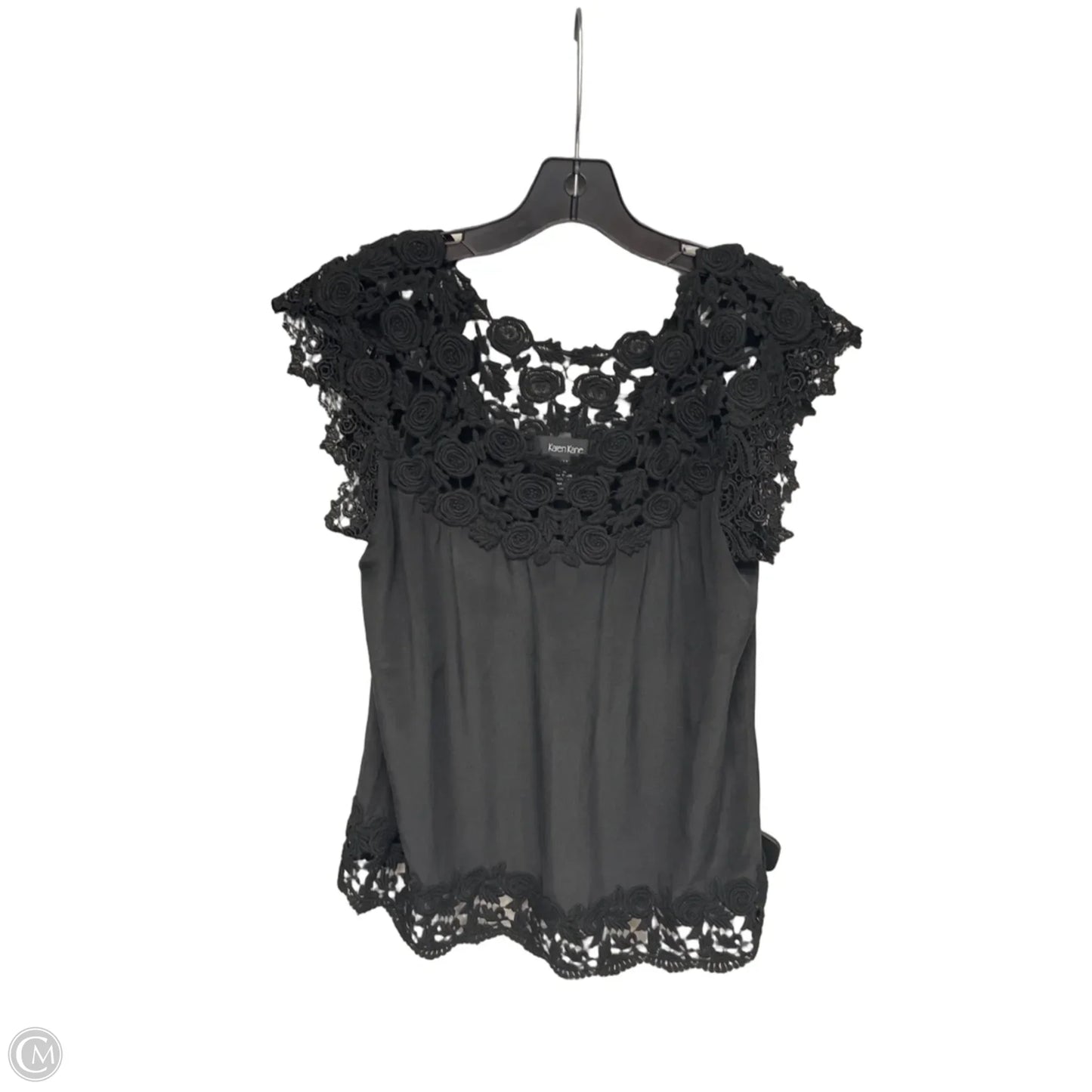 Top Short Sleeve By Karen Kane In Black, Size: M