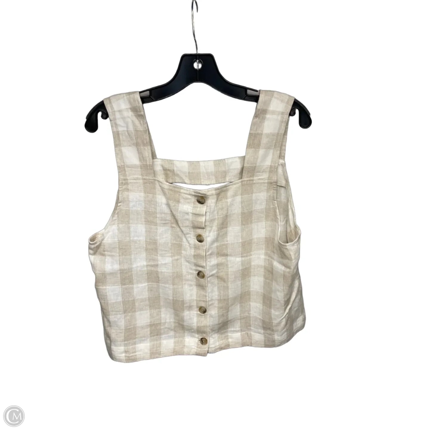 Top Sleeveless By Madewell In Checkered Pattern, Size: 12