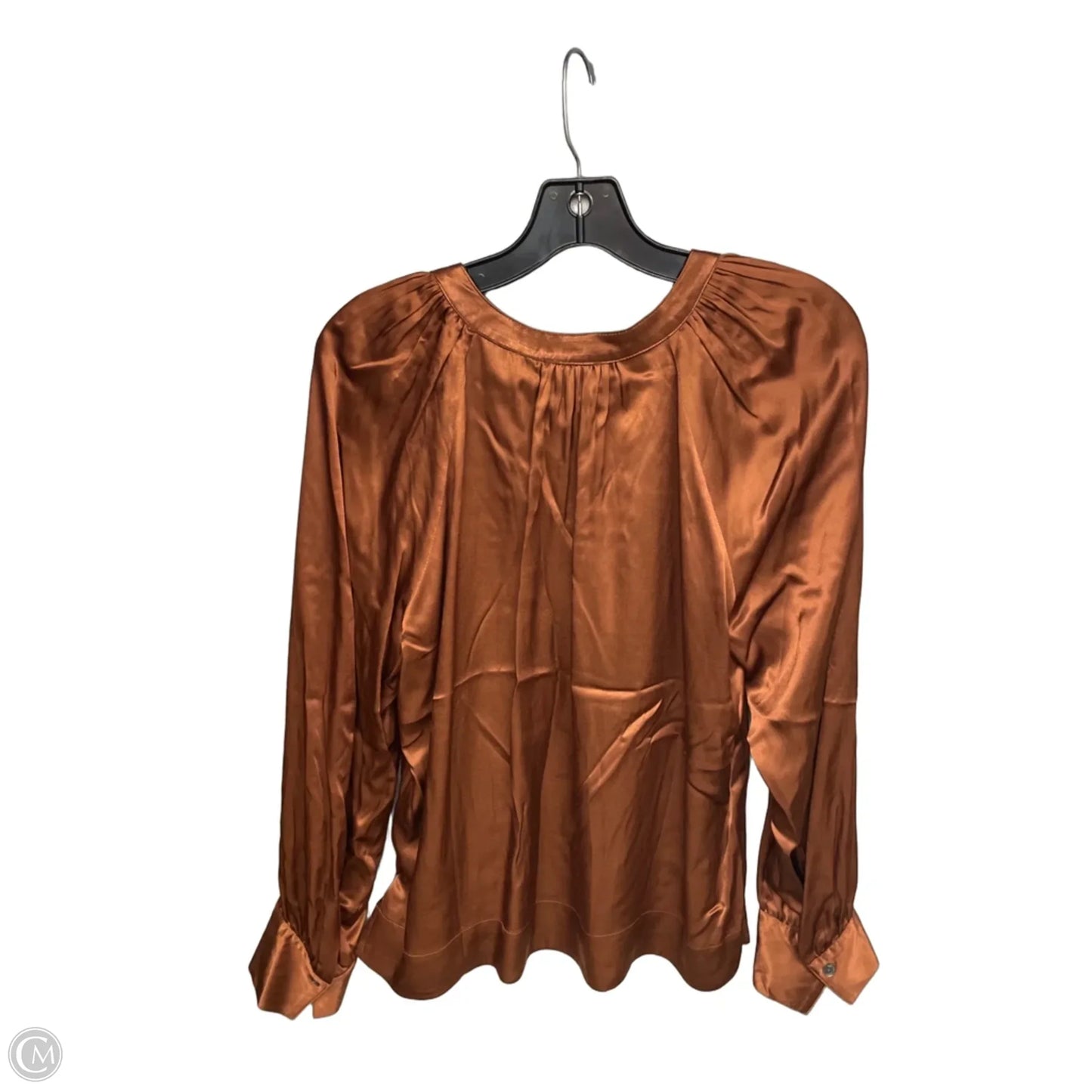 Blouse Long Sleeve By Rails In Bronze, Size: S
