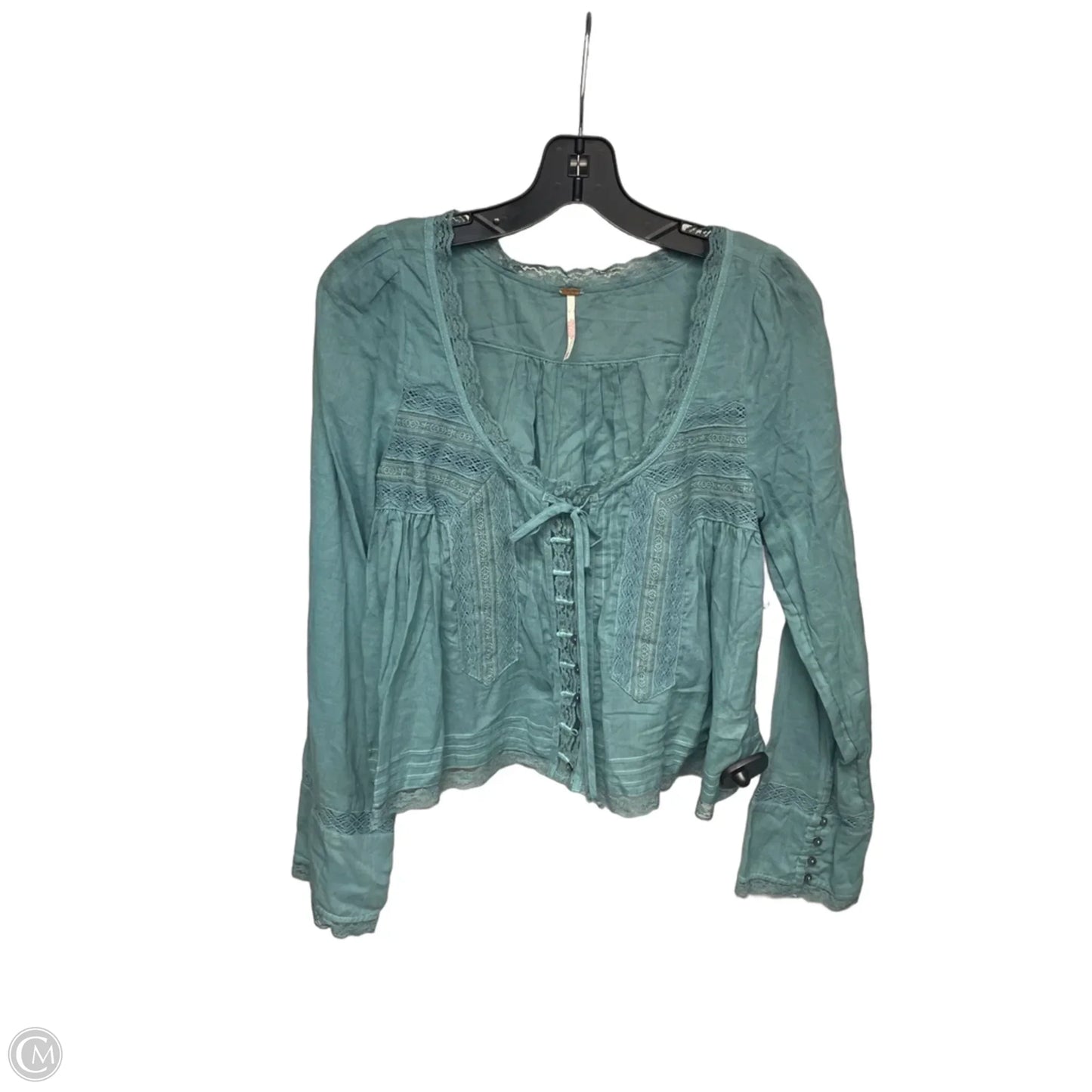 Top Long Sleeve By Free People In Aqua, Size: Xs