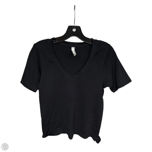 Athletic Top Short Sleeve By Athleta In Black, Size: L