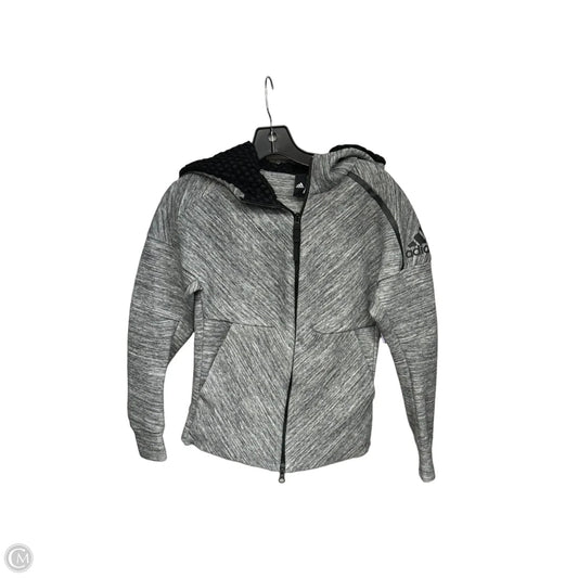 Athletic Jacket By Adidas In Grey, Size: S
