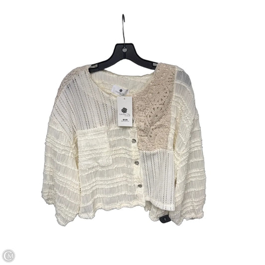 Top Long Sleeve By Clothes Mentor In Cream, Size: L