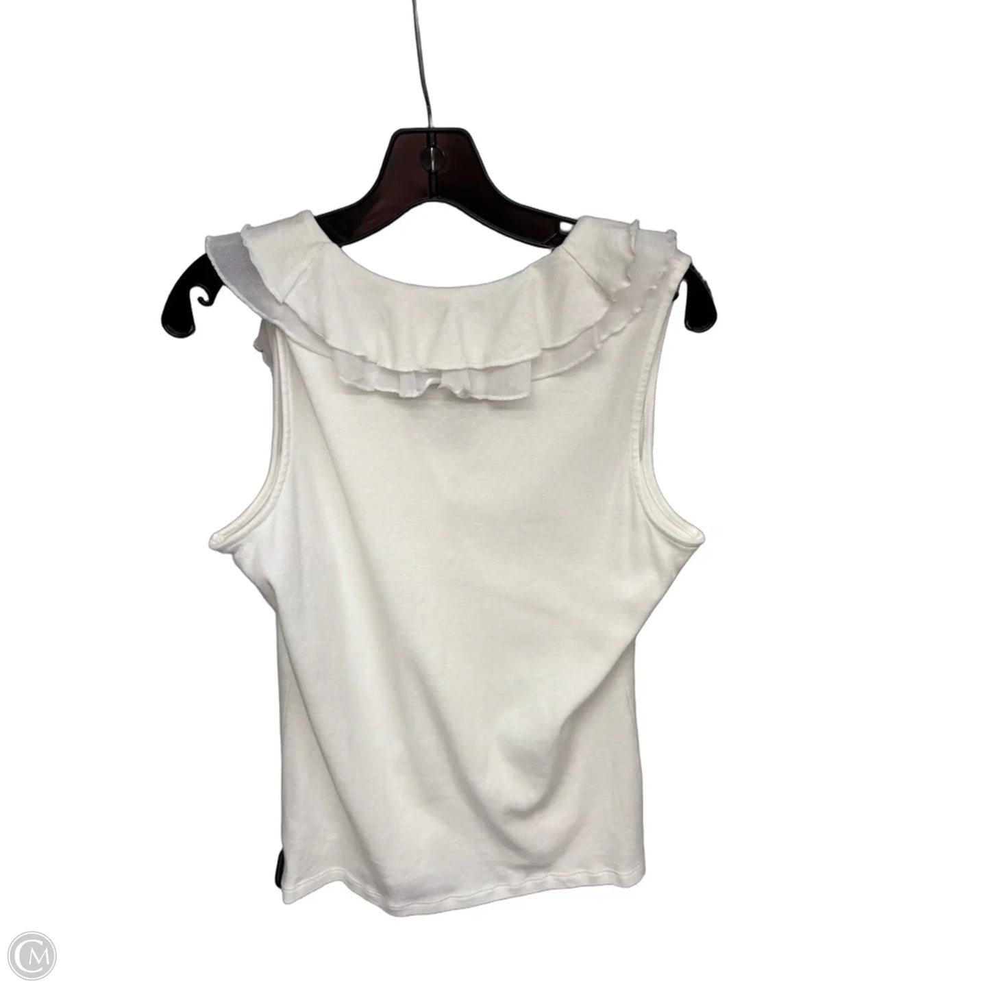 Top Sleeveless By Chaps In White, Size: M