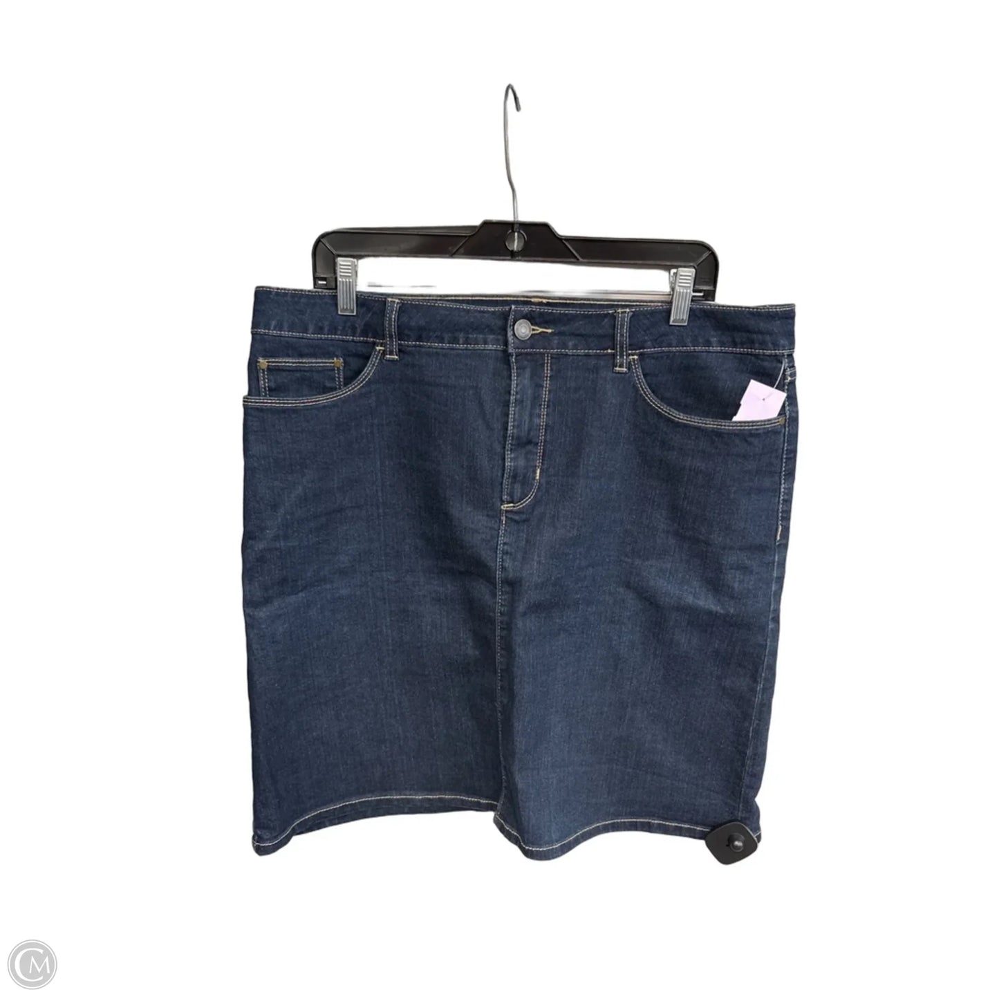 Skirt Midi By Croft And Barrow In Blue Denim, Size: 14