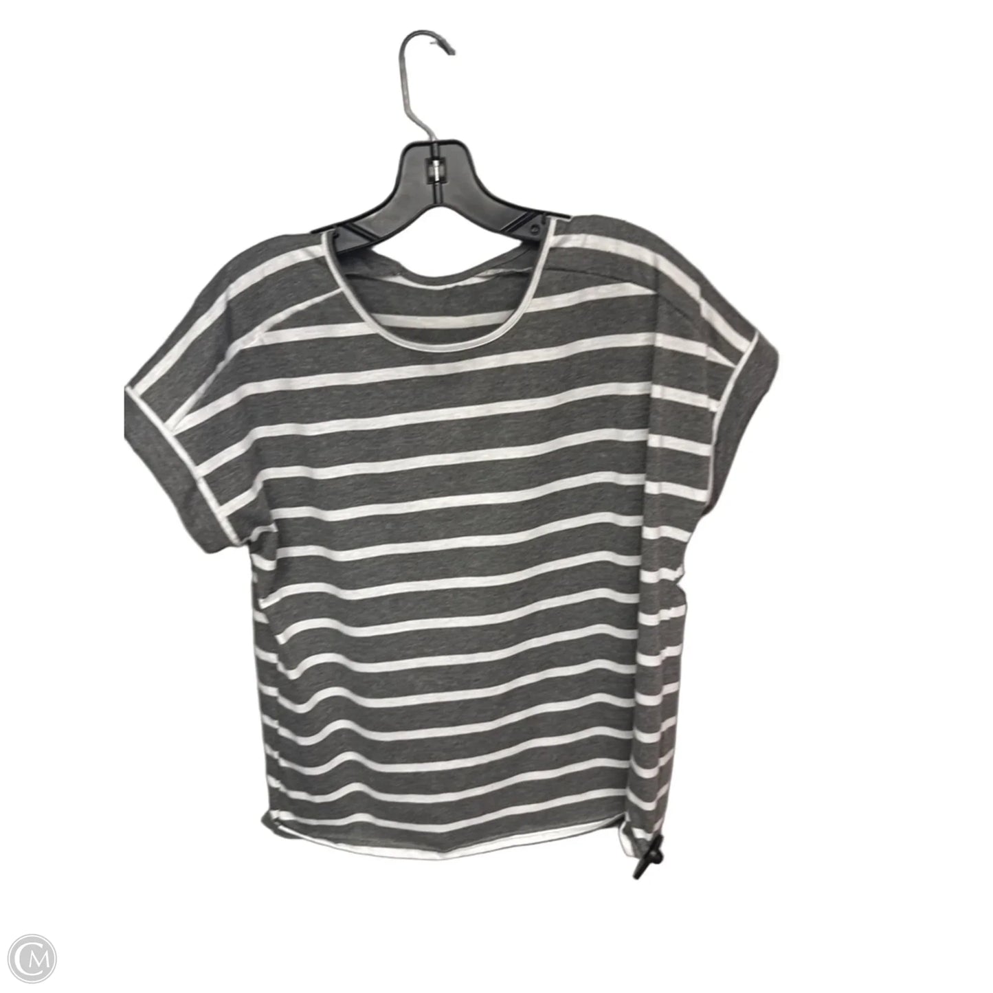 Top Short Sleeve By Shein In Grey & White, Size: L