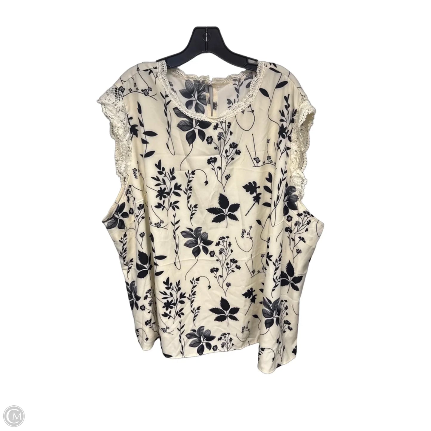 Top Sleeveless By Shein In Black & Cream, Size: Xxl