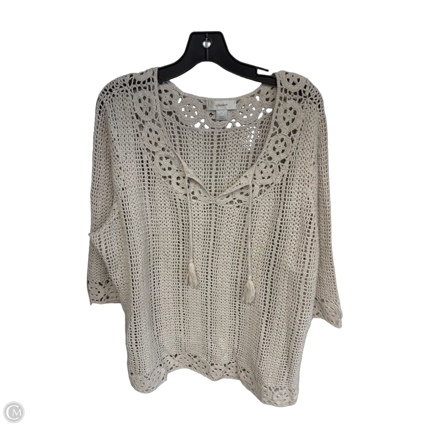 Sweater By Cj Banks In White, Size: 2x