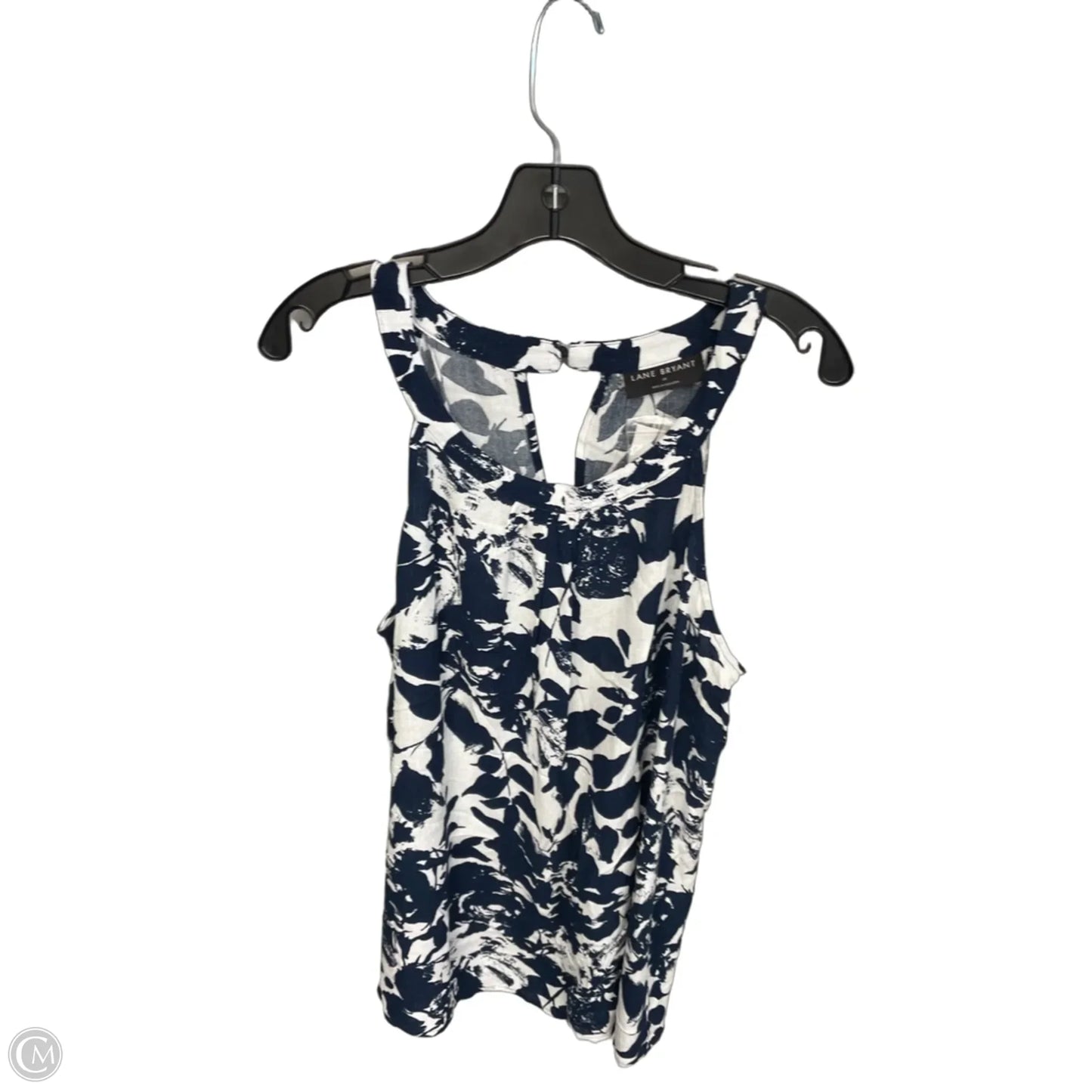 Top Sleeveless By Lane Bryant In Blue & White, Size: 18