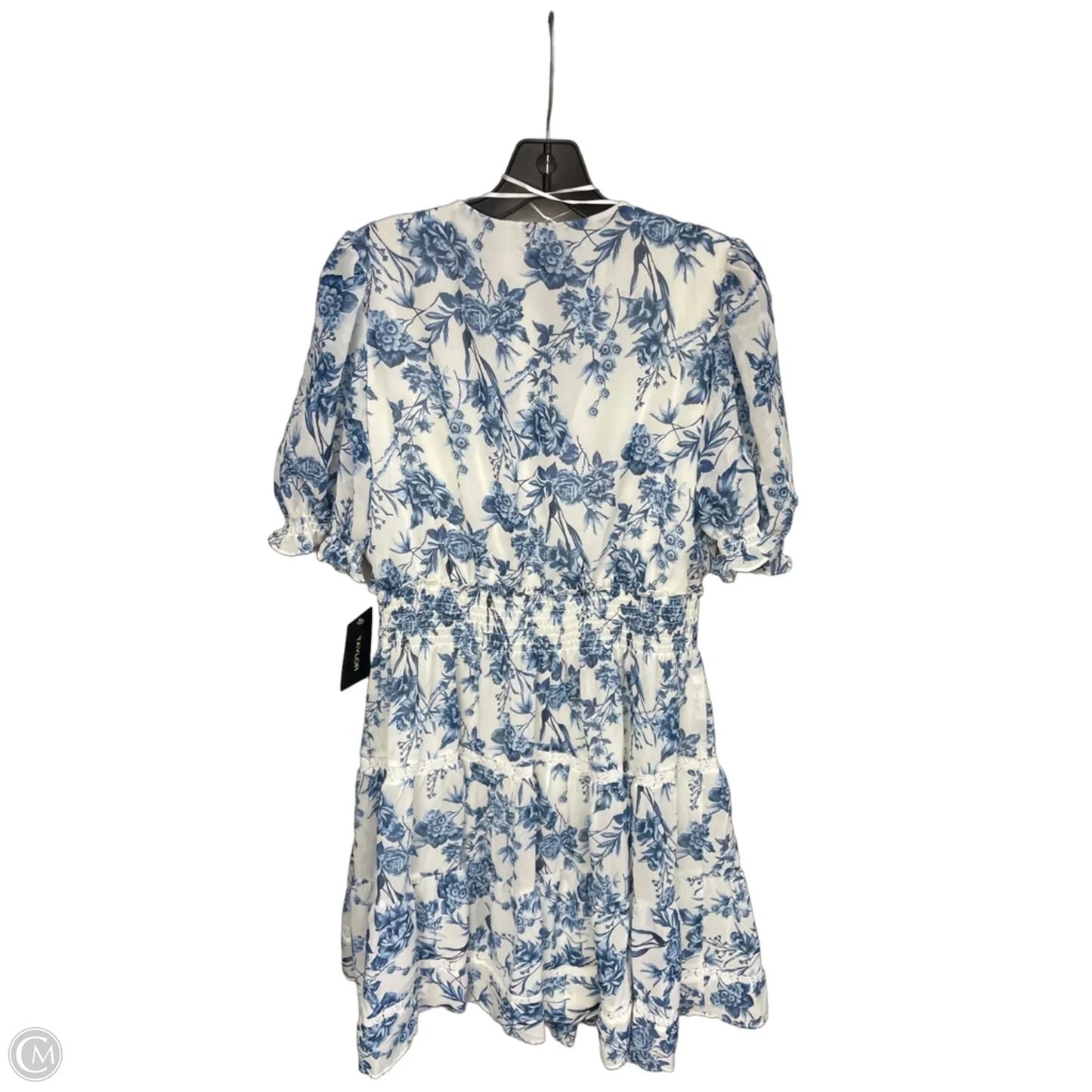 Dress Casual Midi By Taylor In Blue & White, Size: 12