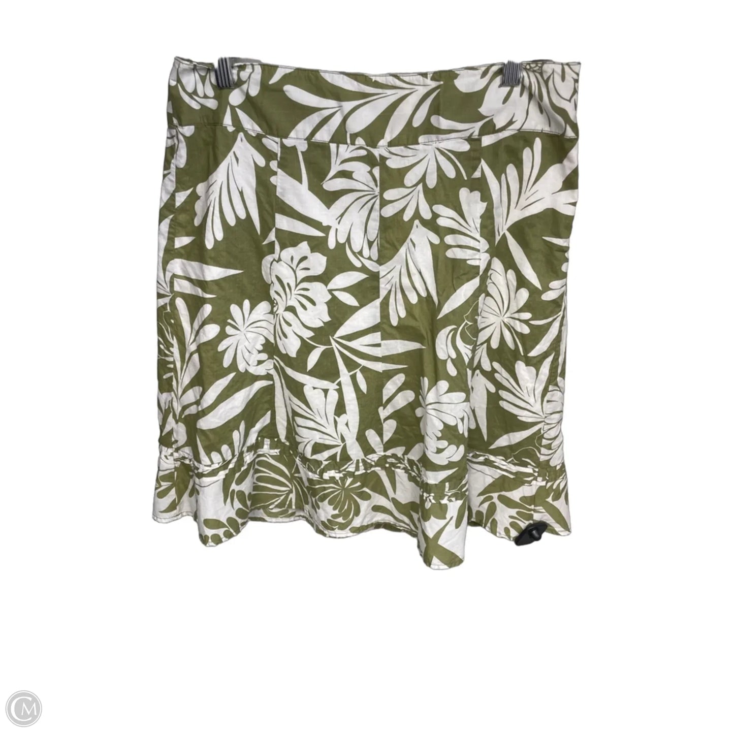 Skirt Maxi By Ann Taylor In Green & White, Size: 10