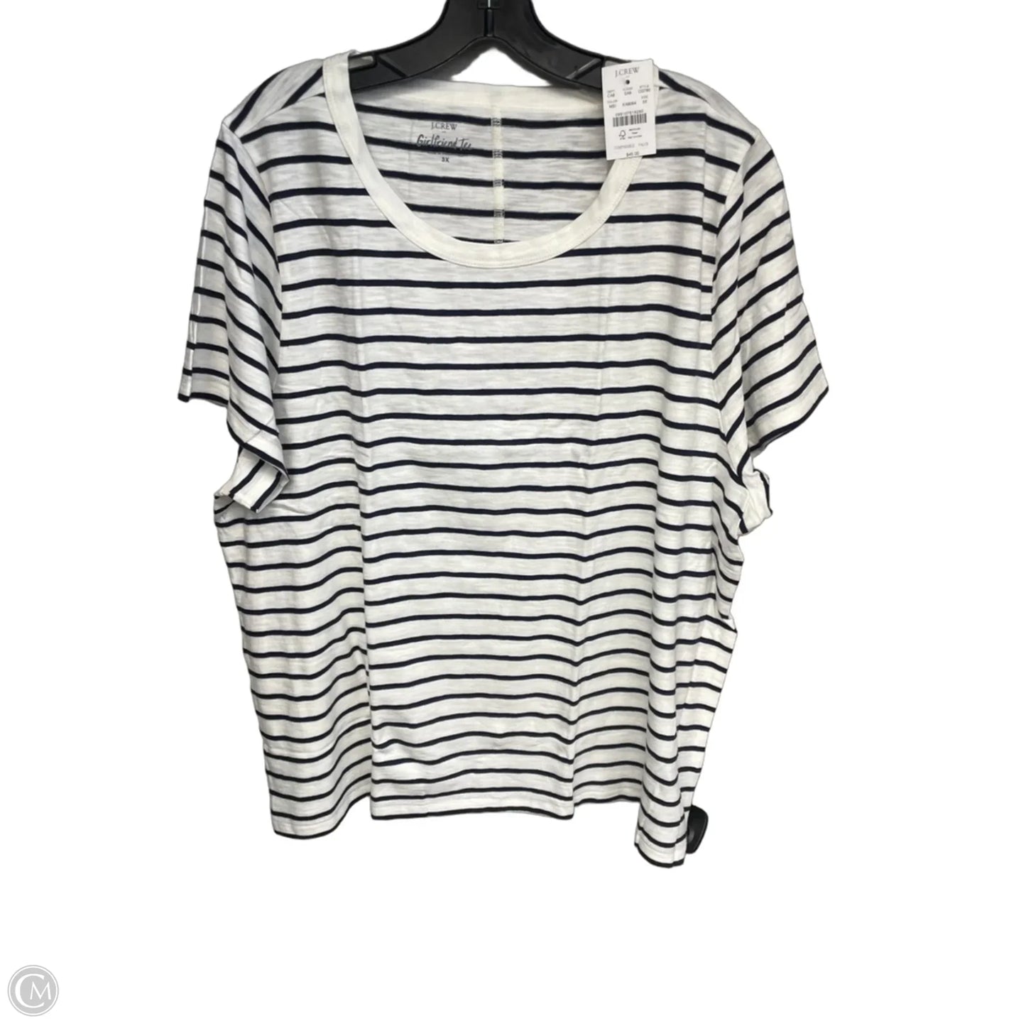 Top Short Sleeve By J. Crew In Striped Pattern, Size: 3x
