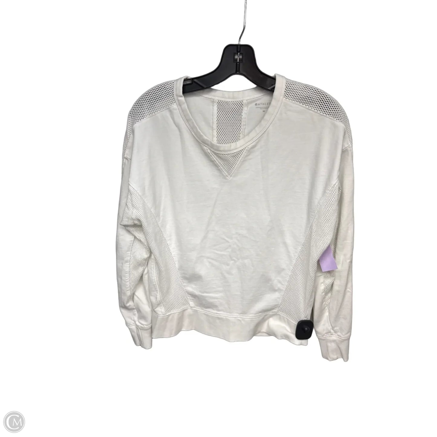Athletic Top Long Sleeve Crewneck By Athleta In White, Size: M