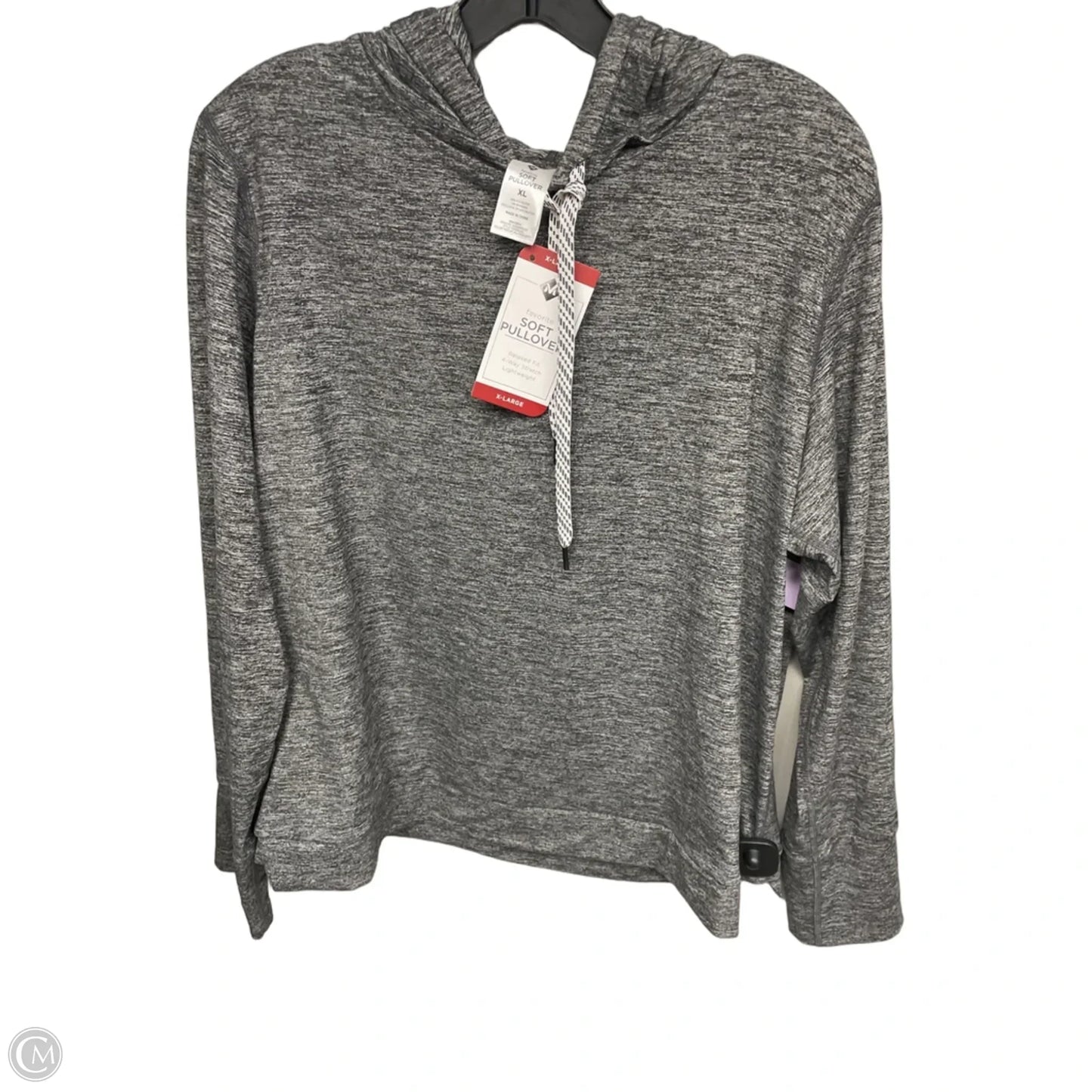 Athletic Top Long Sleeve Hoodie By Members Mark In Grey, Size: Xl
