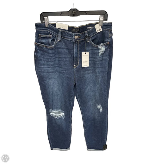Jeans Cropped By Judy Blue In Blue Denim, Size: 14