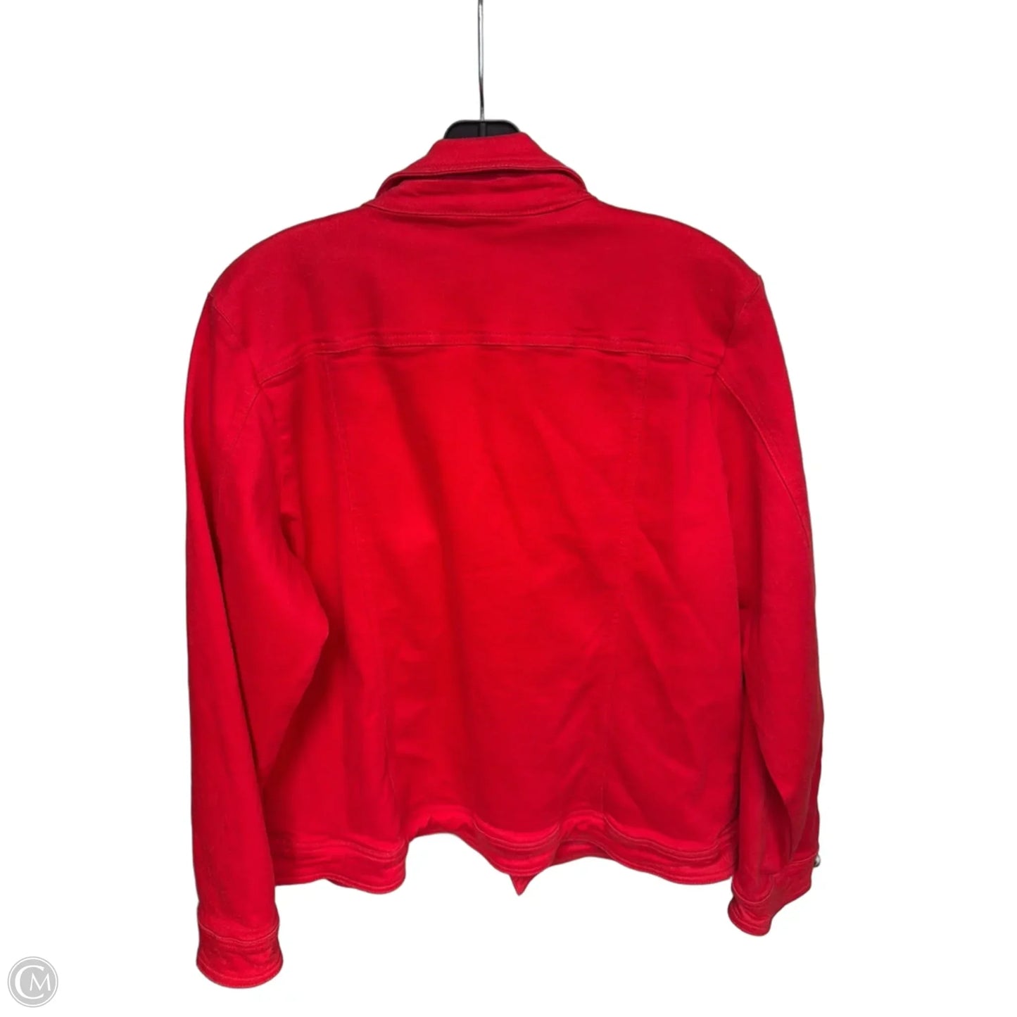 Jacket Denim By Coldwater Creek In Red Denim, Size: L