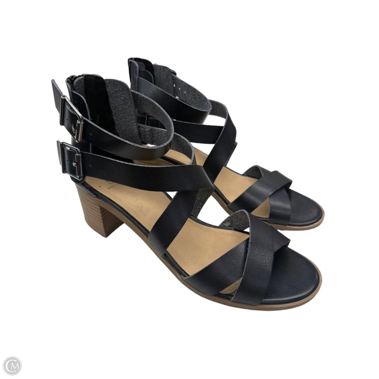Sandals Heels Block By Material Girl In Black, Size: 10