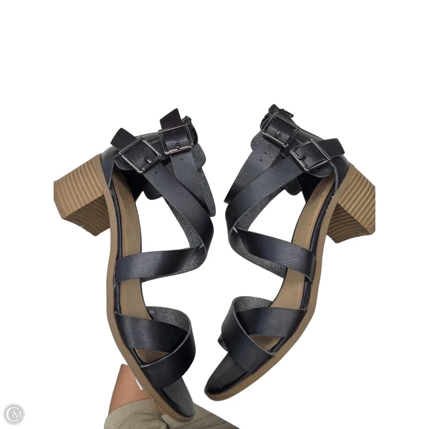 Sandals Heels Block By Material Girl In Black, Size: 10