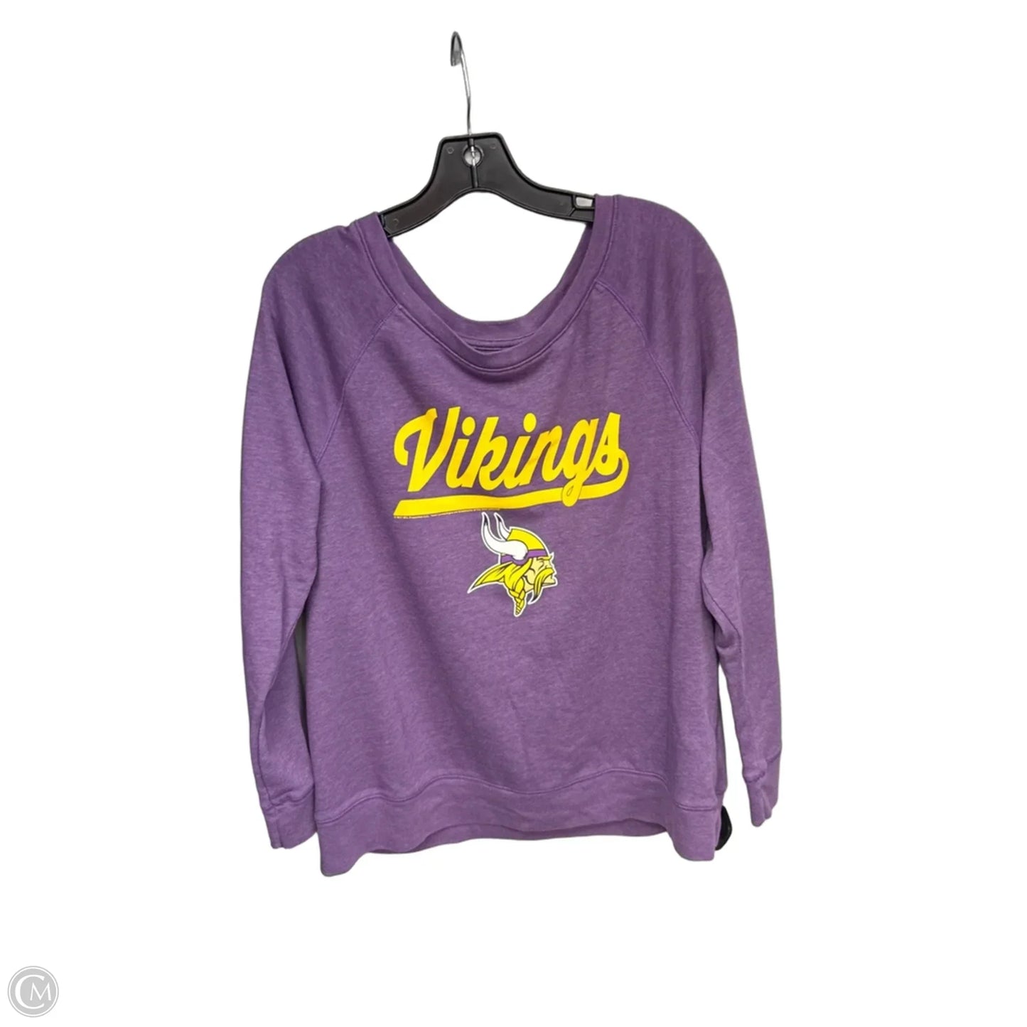 Athletic Sweatshirt Crewneck By Nfl In Purple & Yellow, Size: Xl