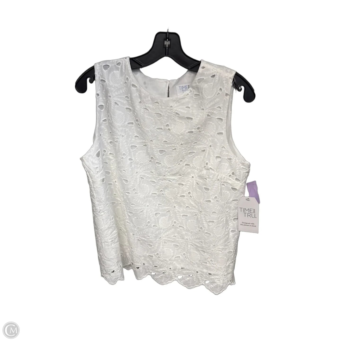 Top Sleeveless By Time And Tru In White, Size: M