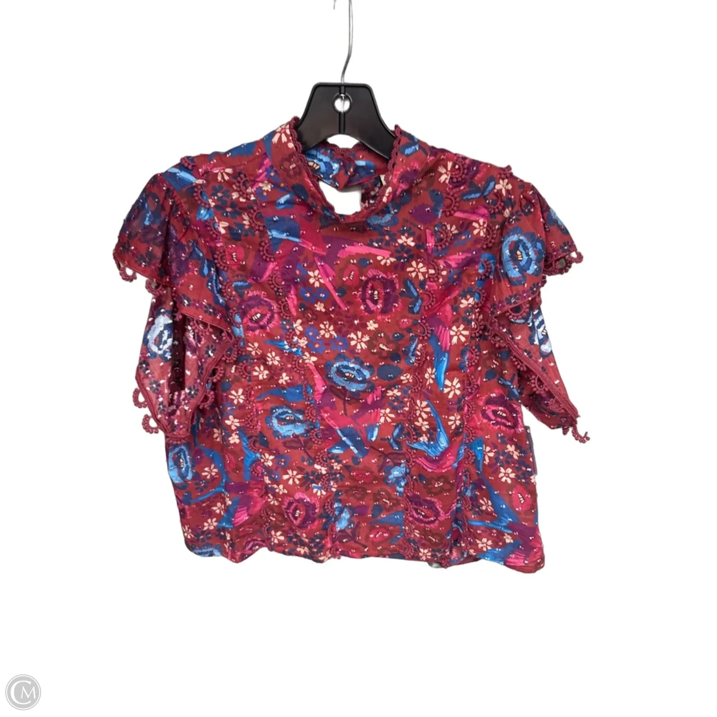 Top Short Sleeve By Farm Rio In Blue & Red, Size: M
