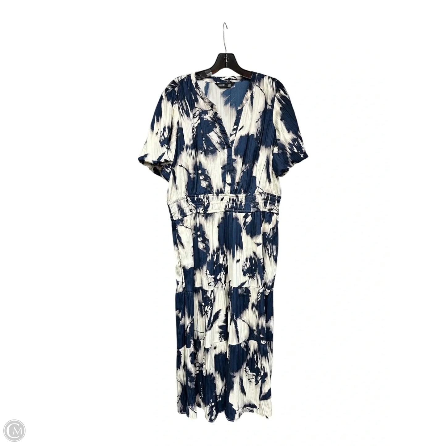 Dress Casual Maxi By Simply Vera In Blue & White, Size: Xlp