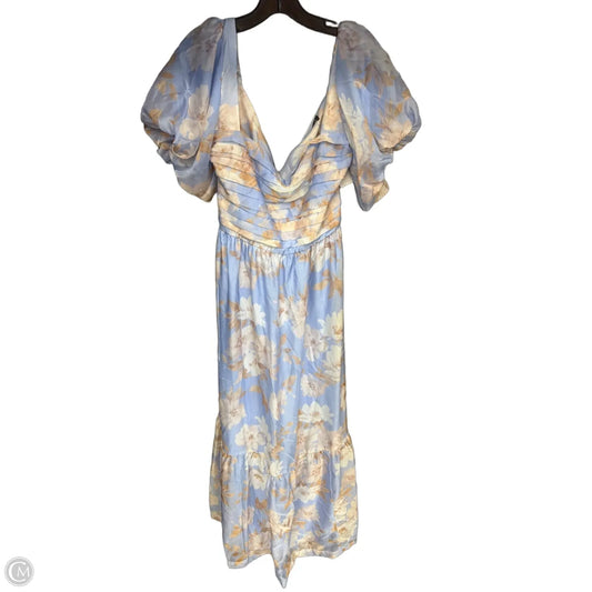 Dress Party Long By Abercrombie And Fitch In Blue & Cream, Size: L