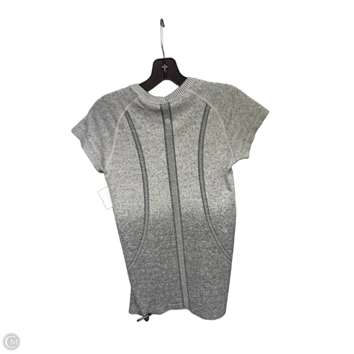 Athletic Top Short Sleeve By Lululemon In Grey, Size: Xs