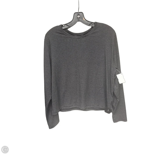 Athletic Top Long Sleeve Crewneck By Athleta In Black & White, Size: L