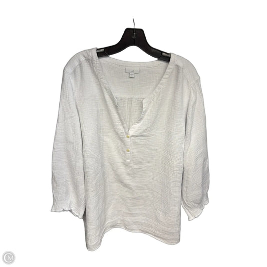 Top Long Sleeve By J. Jill In White, Size: 2x