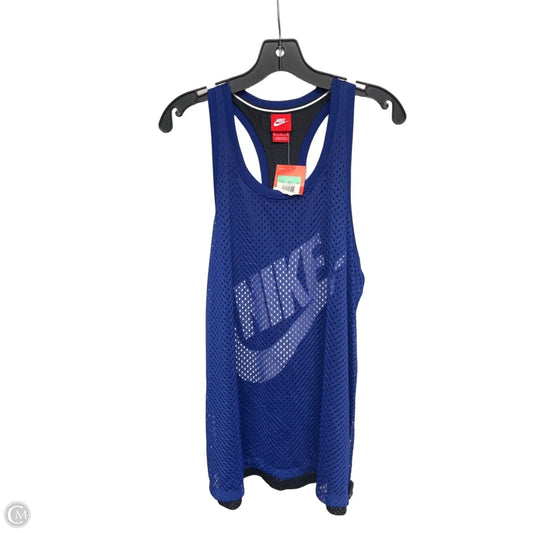 Athletic Tank Top By Nike Apparel In Black & Blue, Size: Xl