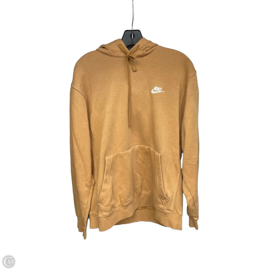 Athletic Sweatshirt Hoodie By Nike Apparel In Tan, Size: L