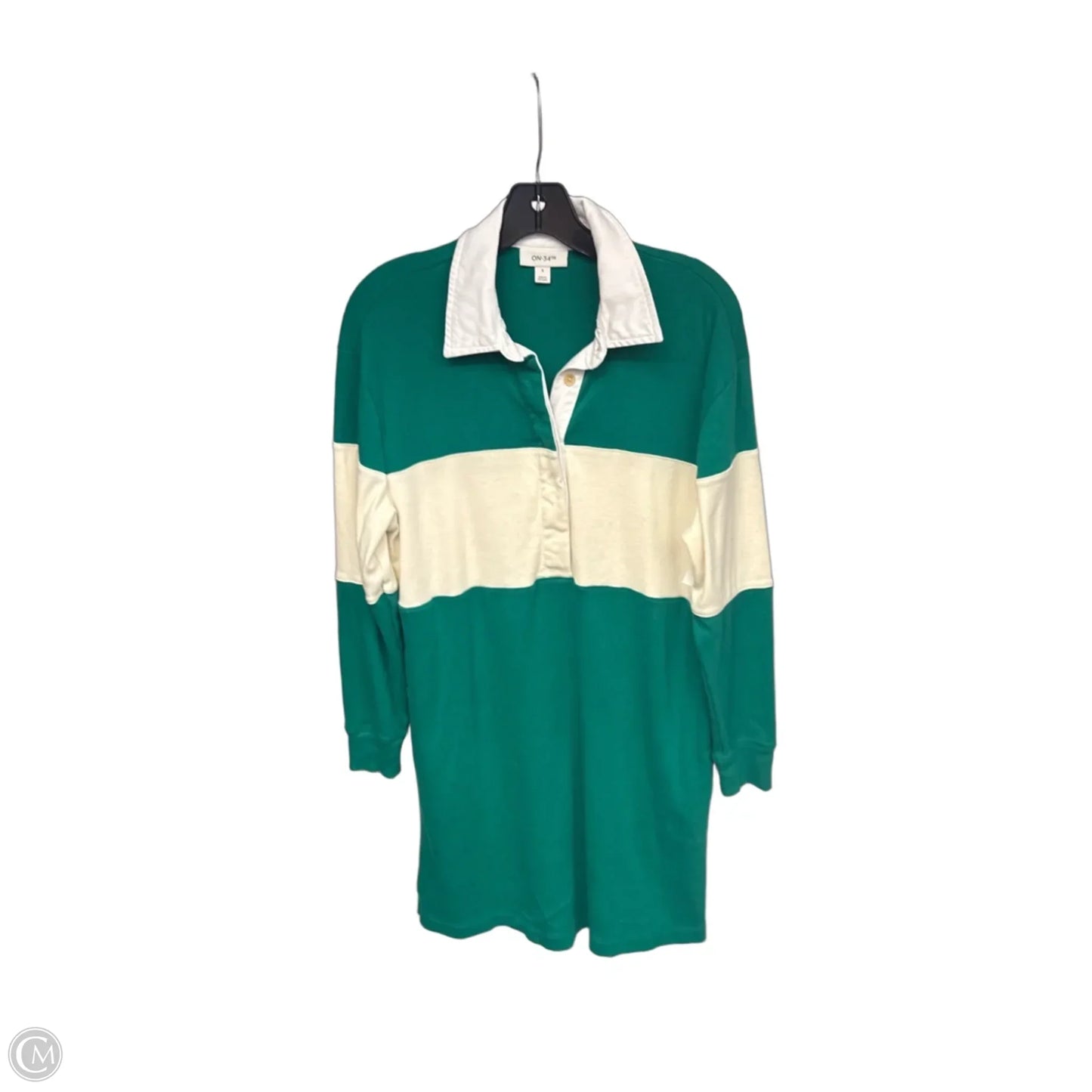 Dress Casual Midi By On 34th In Cream & Green, Size: S