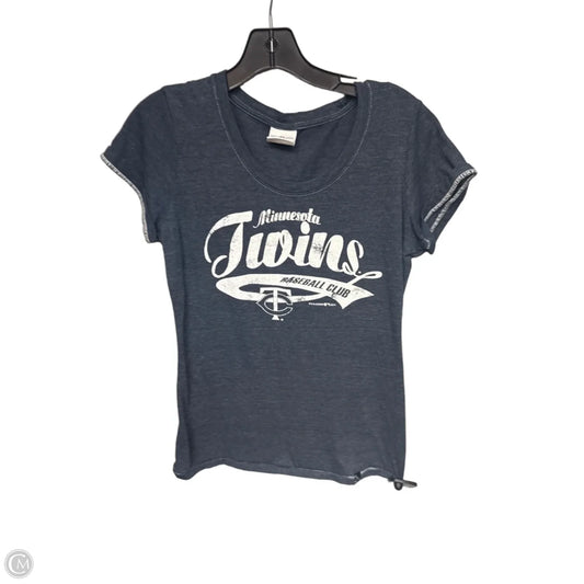Athletic Top Short Sleeve By Genuine Merchandise In Blue & White, Size: S