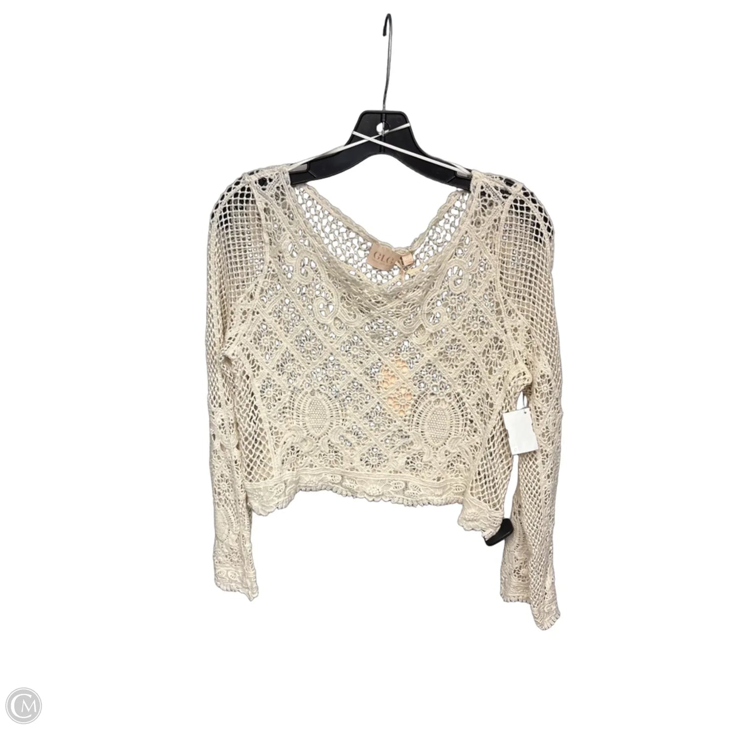 Top Long Sleeve By Clothes Mentor In Cream, Size: M