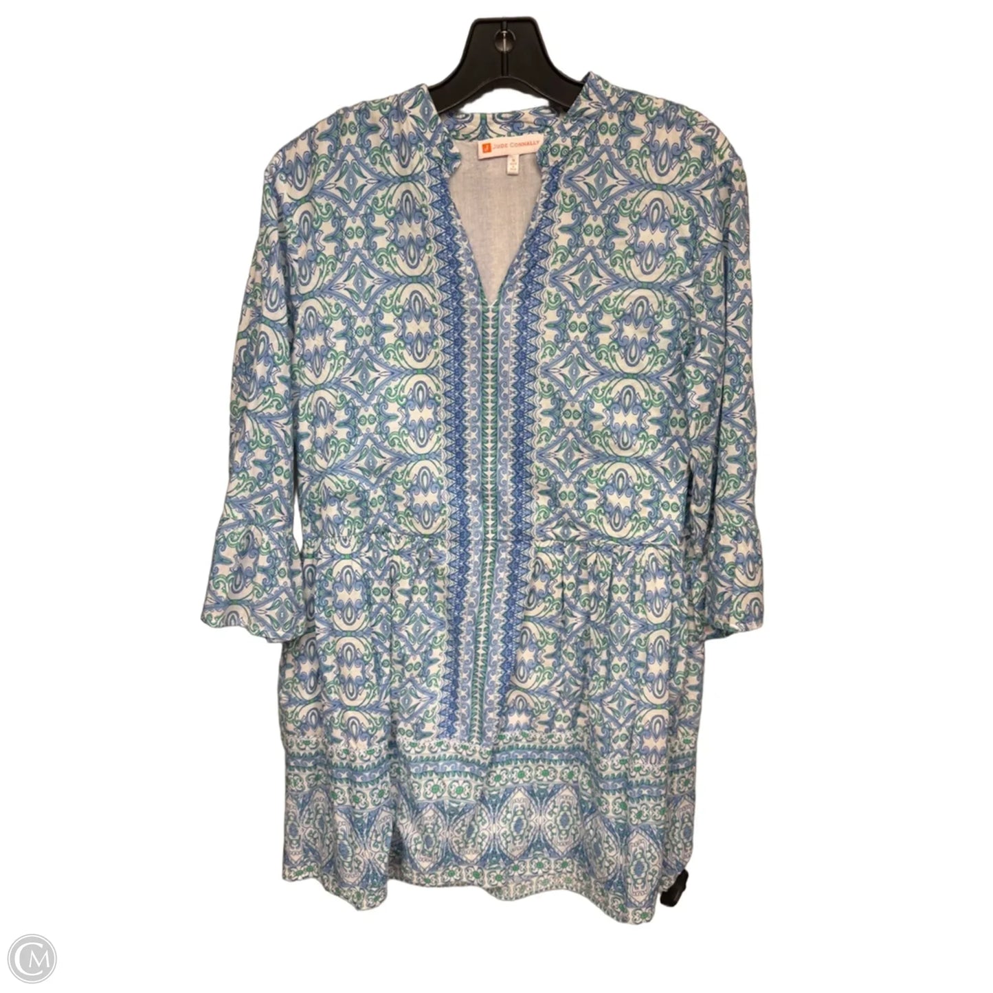 Dress Casual Midi By Jude Connally In Blue & White, Size: M