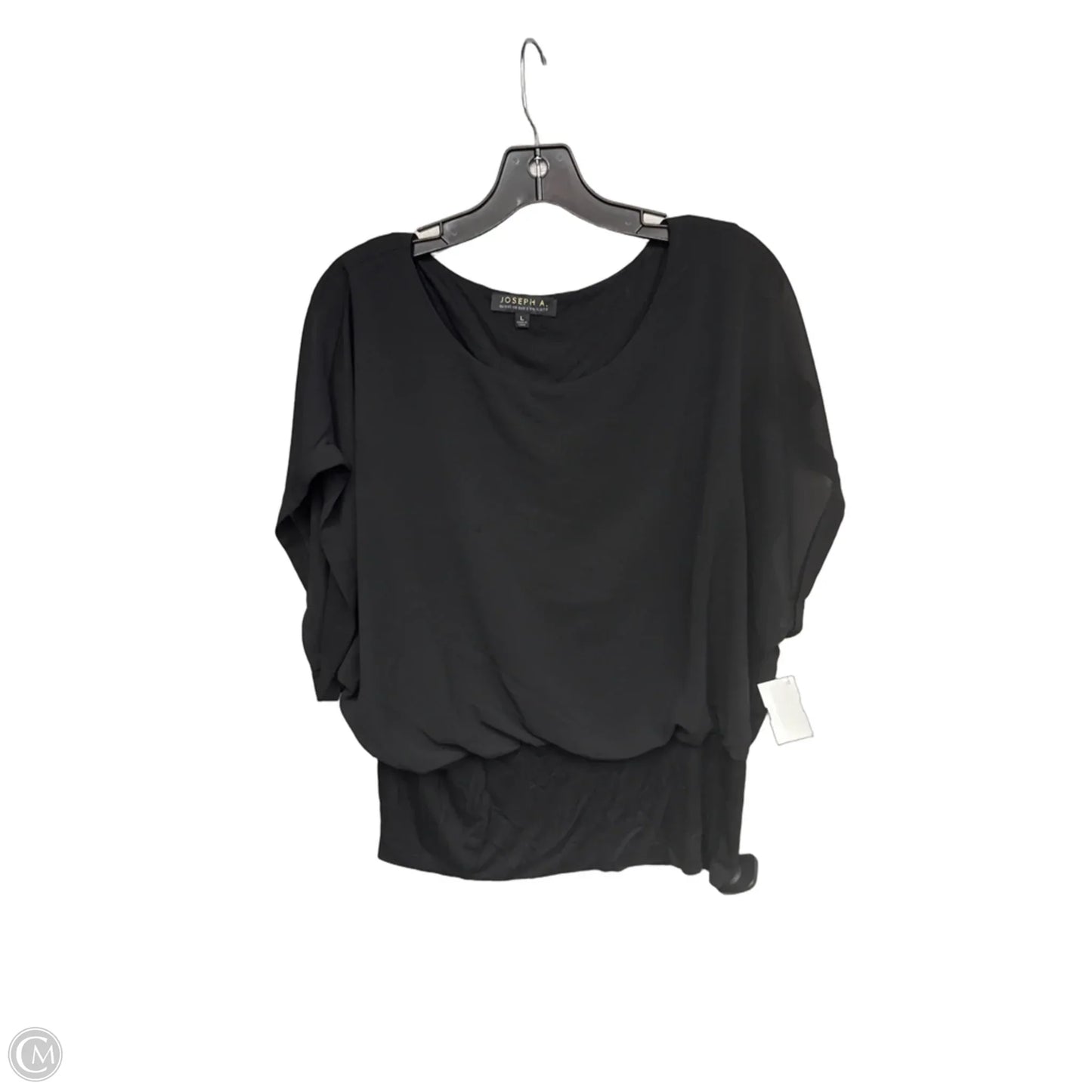Top Short Sleeve By Joseph A. In Black, Size: L