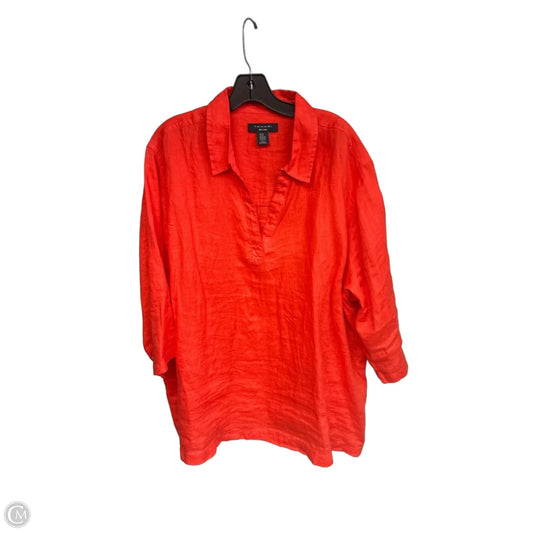 Top Long Sleeve By Tahari In Orange, Size: 3x