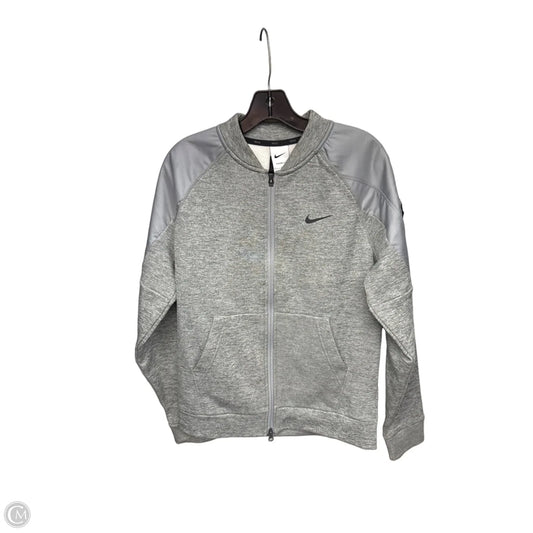 Athletic Jacket By Nike In Grey, Size: S