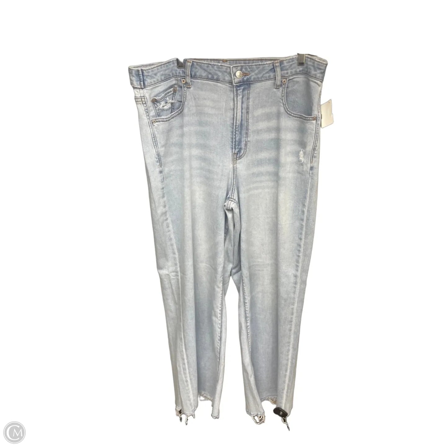 Jeans Wide Leg By American Eagle In Blue Denim, Size: 14