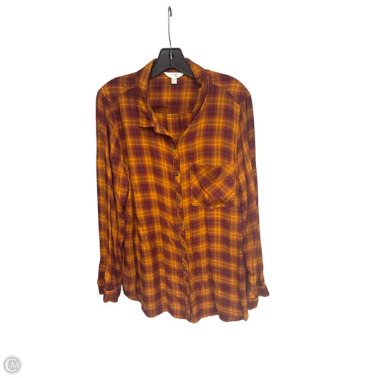 Top Long Sleeve By Terra & Sky In Plaid Pattern, Size: 1x