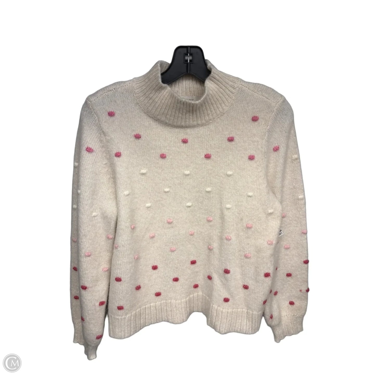 Sweater By Loft In Cream & Pink, Size: S