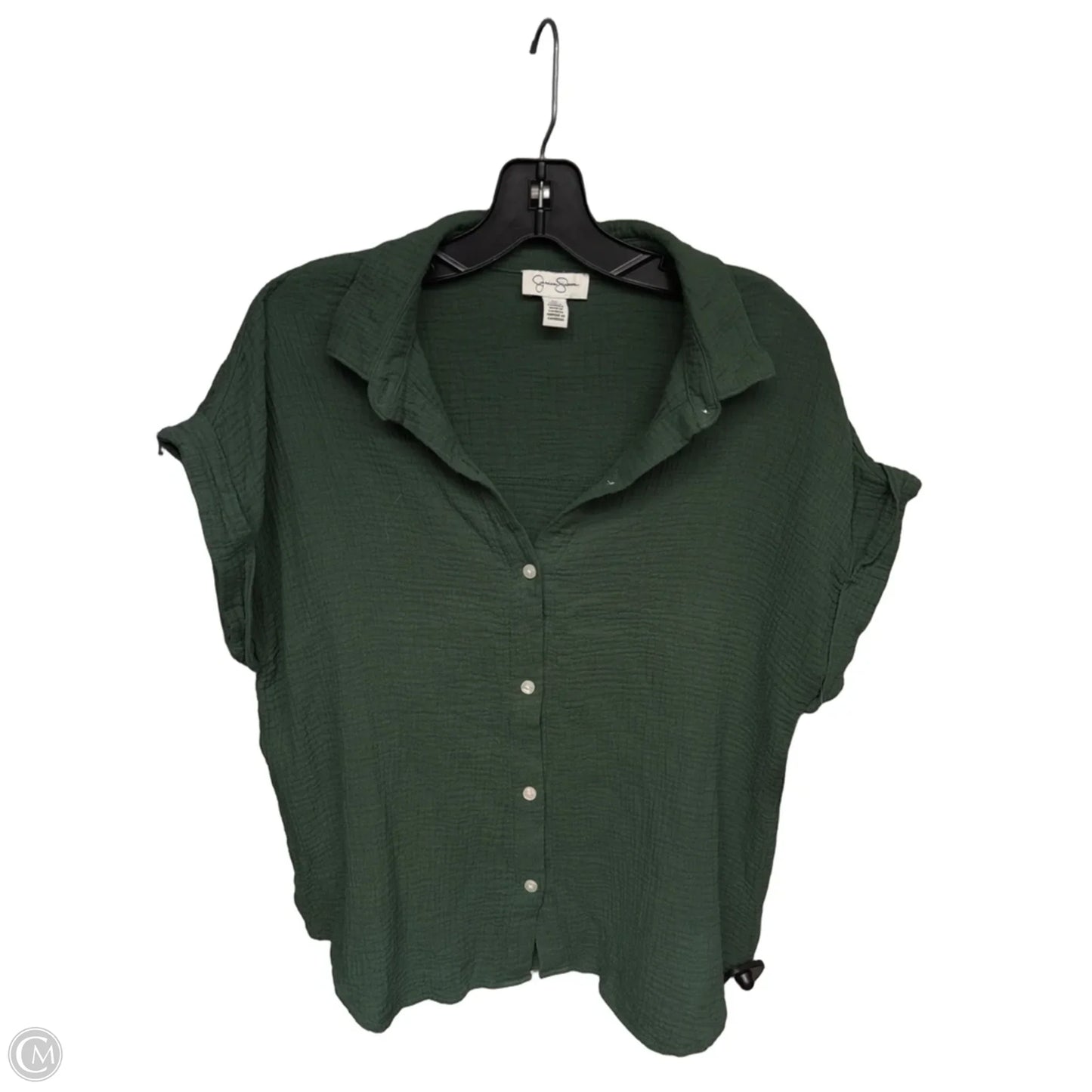 Top Short Sleeve By Jessica Simpson In Green, Size: M