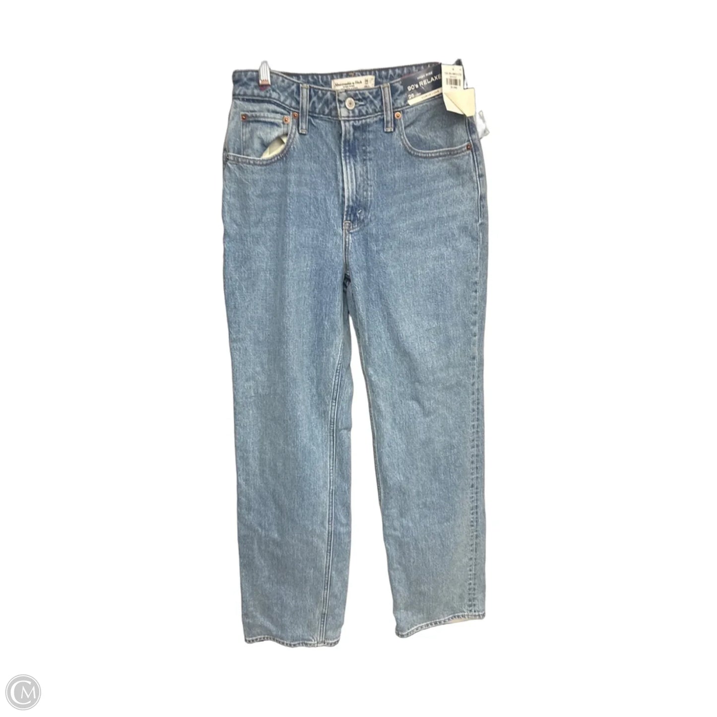 Jeans Straight By Abercrombie And Fitch In Blue Denim, Size: 26