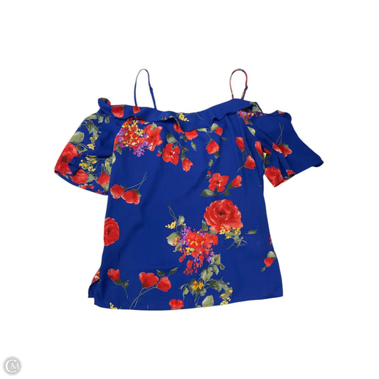 Top Short Sleeve By Skies Are Blue In Blue & Red, Size: S