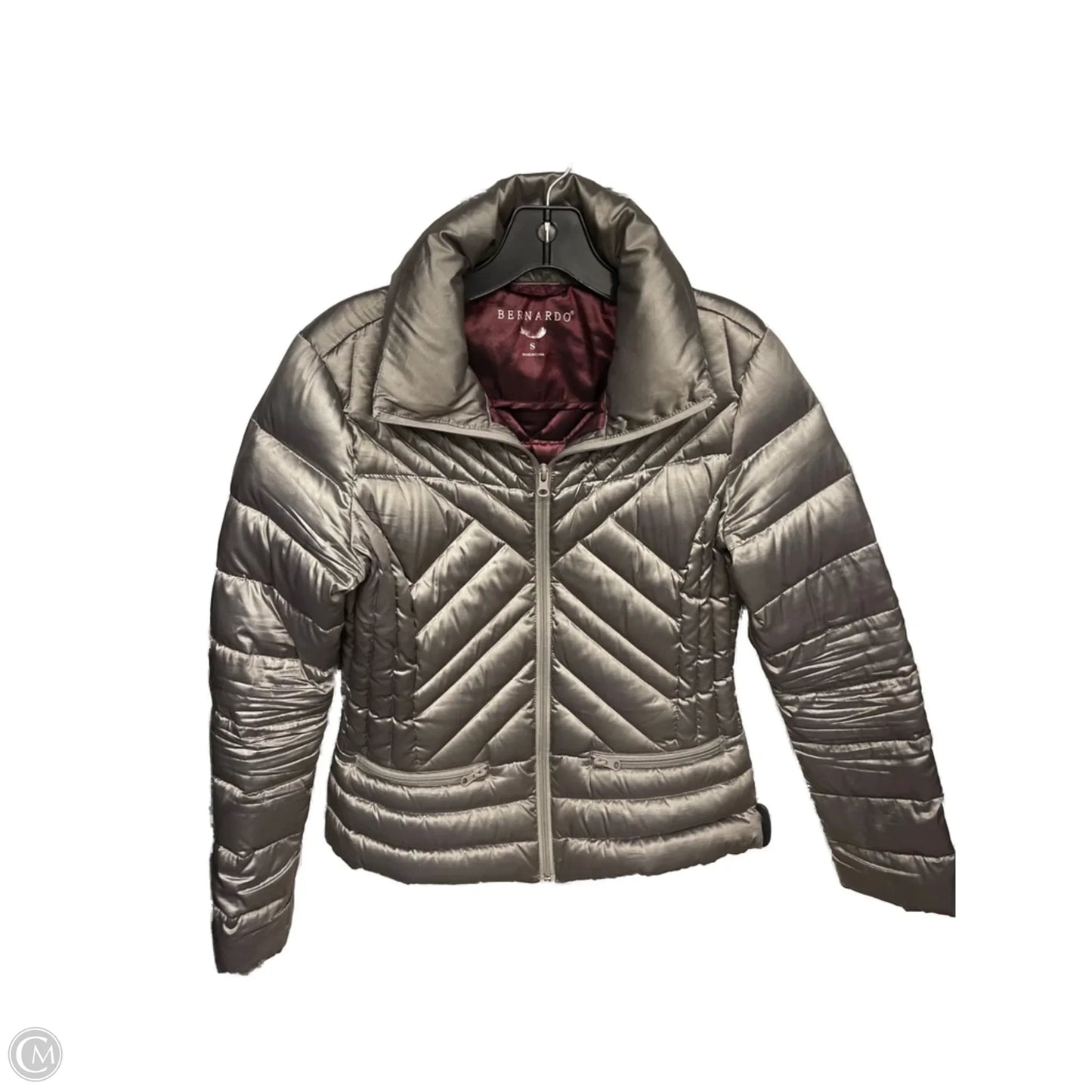 Jacket Puffer & Quilted By Bernardo In Grey, Size: S